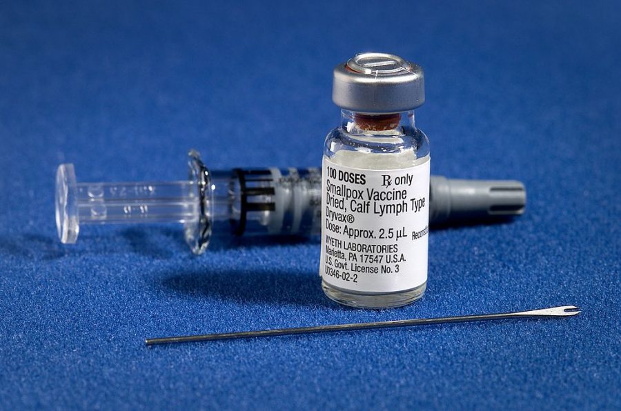 Vaccines, such as the smallpox vaccine pictured here, help prevent and even eradicate diseases.