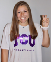 TCU commit Alyssa Heist poses in her future volleyball uniform.