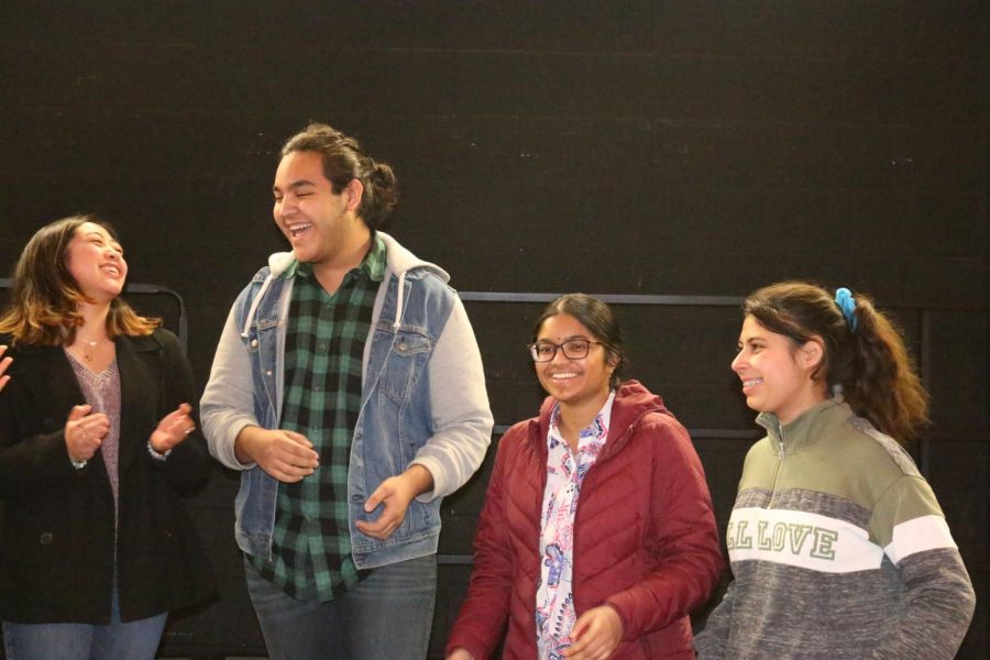 Choir students practice for their singing gram performances on Feb. 13. Horticulture Club and Debate Club will be selling gifts as well, but they will be delivered on Feb. 14.